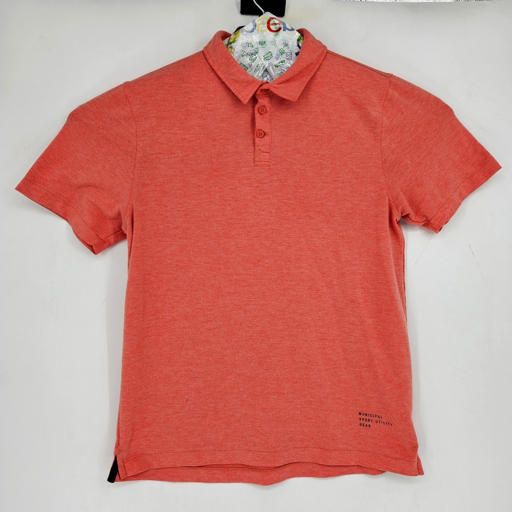 Municipal Polo Shirt Mens Large Performance Sport Utility Gear Heather‎ Red